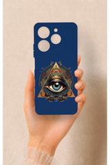 Tecno Spark 10 Pro Uyumlu Pyramid Eye Desenli Silikon Kılıf