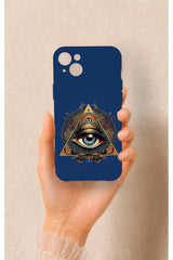 iPhone 14 Plus/15 Plus Uyumlu Pyramid Eye Desenli Silikon Kılıf