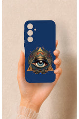 Samsung A35 Uyumlu Pyramid Eye Desenli Silikon Kılıf