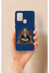Samsung A21S Uyumlu Pyramid Eye Desenli Silikon Kılıf