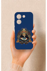 Poco X8 Pro Uyumlu Pyramid Eye Desenli Silikon Kılıf
