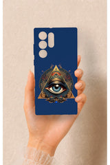 Samsung S22 Ultra Uyumlu Pyramid Eye Desenli Silikon Kılıf