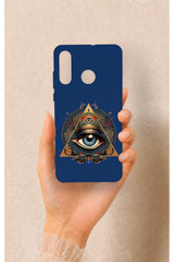 Huawei P30 Lite Uyumlu Pyramid Eye Desenli Silikon Kılıf