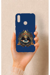 Huawei Y7 2019 Uyumlu Pyramid Eye Desenli Silikon Kılıf