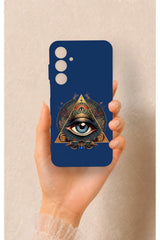 Samsung A55 Uyumlu Pyramid Eye Desenli Silikon Kılıf