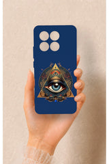 Poco X6 Pro Uyumlu Pyramid Eye Desenli Silikon Kılıf