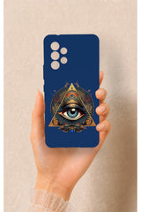 Samsung A53 Uyumlu Pyramid Eye Desenli Silikon Kılıf