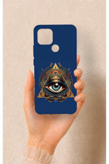 Oppo A15 Uyumlu Pyramid Eye Desenli Silikon Kılıf