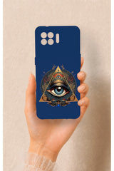 Oppo Reno 4 Lite Uyumlu Pyramid Eye Desenli Silikon Kılıf