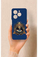 Tecno Spark 20C Uyumlu Pyramid Eye Desenli Silikon Kılıf