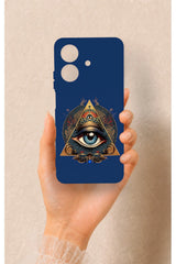 Realme Note 60 Uyumlu Pyramid Eye Desenli Silikon Kılıf