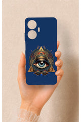 Realme C55 Uyumlu Pyramid Eye Desenli Silikon Kılıf