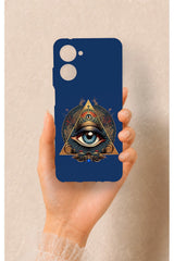 Realme 10 Uyumlu Pyramid Eye Desenli Silikon Kılıf
