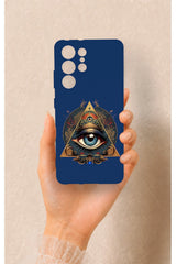 Samsung S21 Ultra Uyumlu Pyramid Eye Desenli Silikon Kılıf