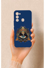 Tecno Spark 8C Uyumlu Pyramid Eye Desenli Silikon Kılıf