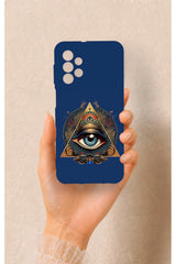 Samsung A23 Uyumlu Pyramid Eye Desenli Silikon Kılıf
