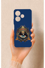 Redmi 13 4G Uyumlu Pyramid Eye Desenli Silikon Kılıf