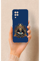 Samsung A12 Uyumlu Pyramid Eye Desenli Silikon Kılıf