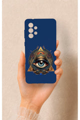 Samsung-A73 Uyumlu Pyramid Eye Desenli Silikon Kılıf