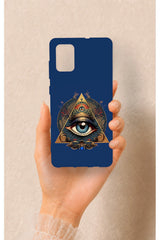 Samsung-A71 Uyumlu Pyramid Eye Desenli Silikon Kılıf