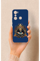 Infinix Hot 20i Uyumlu Pyramid Eye Desenli Silikon Kılıf