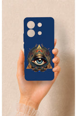 Redmi Note 13 Pro 5G Uyumlu Pyramid Eye Desenli Silikon Kılıf